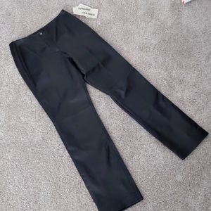 NWT! Vintage Y2K Black Leather Straight Leg Pants, Size 4